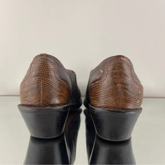 MATISSE Vintage Brown Leather Western Pointed Toe Slip On Heel Mule Ankle Boots - Picture 5 of 13